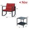 Costway 3-Piece Patio Wicker Bistro Furniture Set w/ 2 Rocking Chairs, Glass Side Table, Cushions Red/Beige